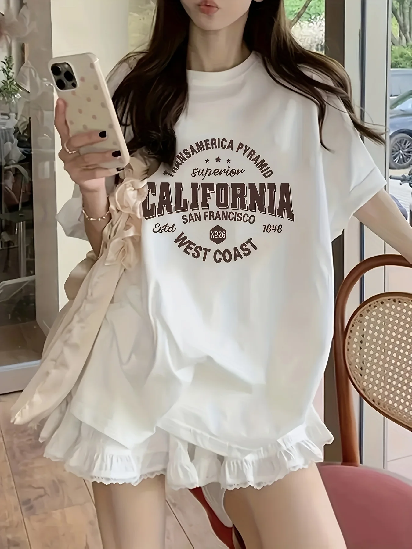 California West Coast T Shirt Women San Francisco Letter Print Tee Vintage Retro Graphic Casual Short Sleeve White Summer Tops
