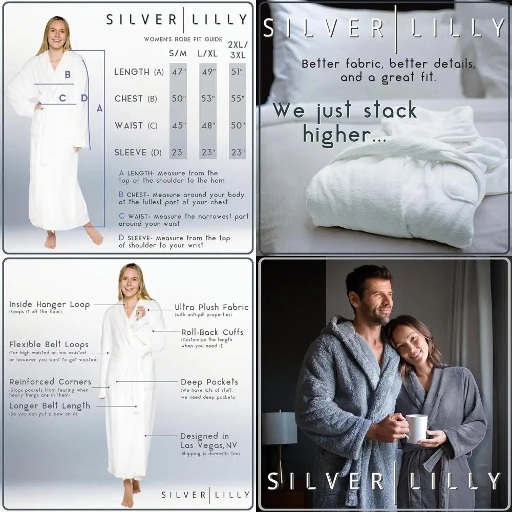 

Cozy Plush Fleece Bathrobe - Perfect Mother's Day Gift for Moms, Grandmas, Daughters, Wives & Friends