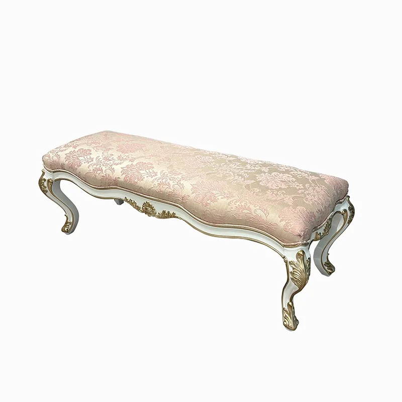 French court fabric bedside stool European luxury embroidery
