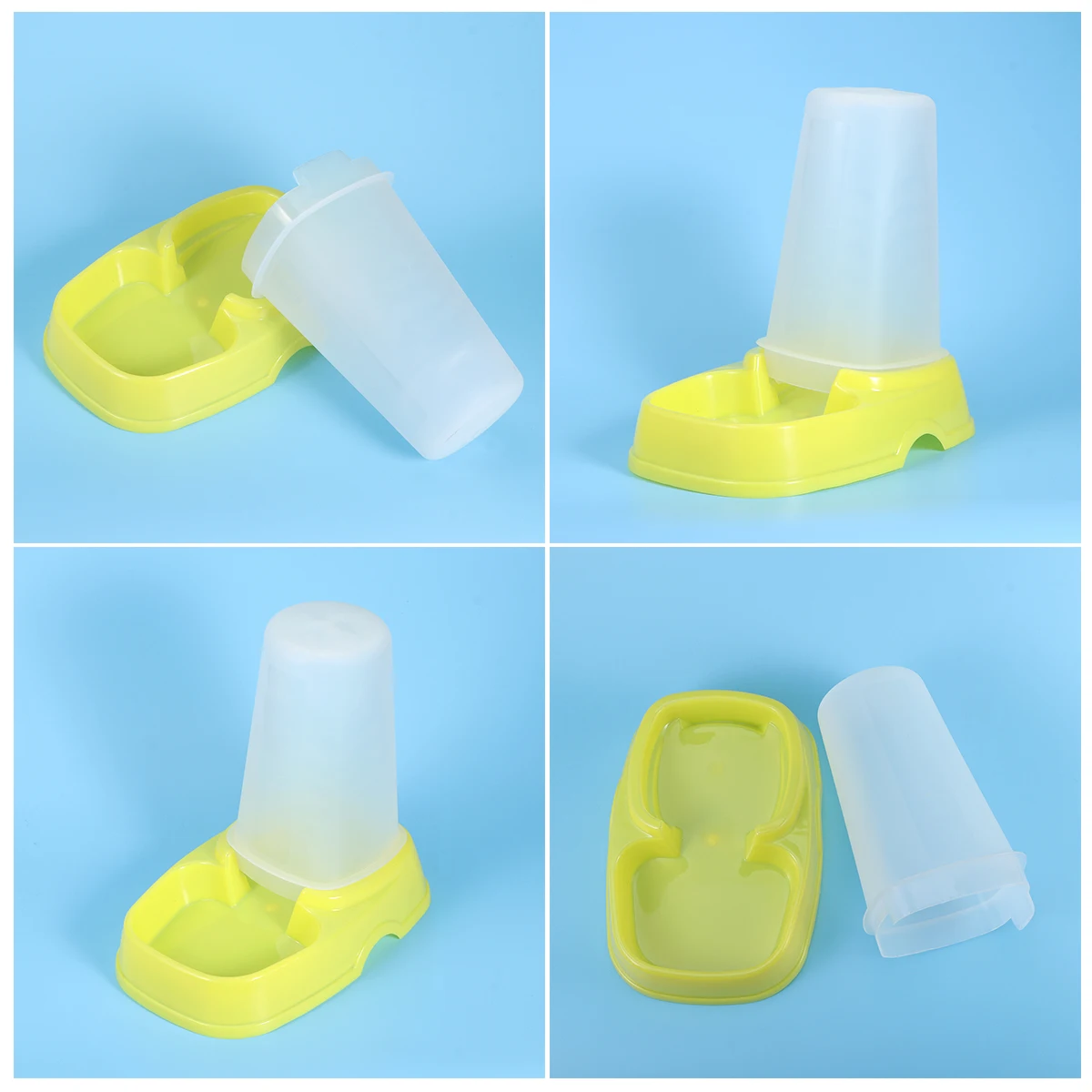

Automatic Feeder Food Dispenser Yellow Plastic Cat Dog Pet Supplies Easy Clean Removable Chassis Dustproof Mosquito Proof Short