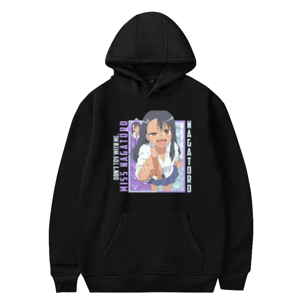 Não brinquedo comigo miss nagatoro hoodies feminino manga longa pulôver com capuz moletom casual streetwear anime agasalho 2024