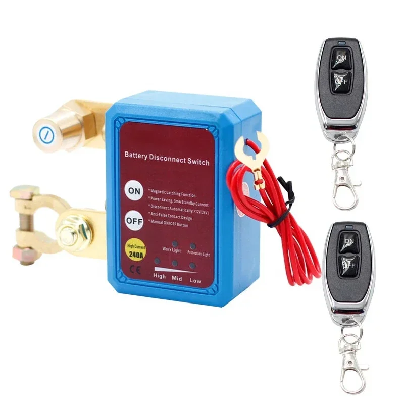 

Battery Disconnect Power Switch 12V 240A Turn Off Car Truck Remote Control