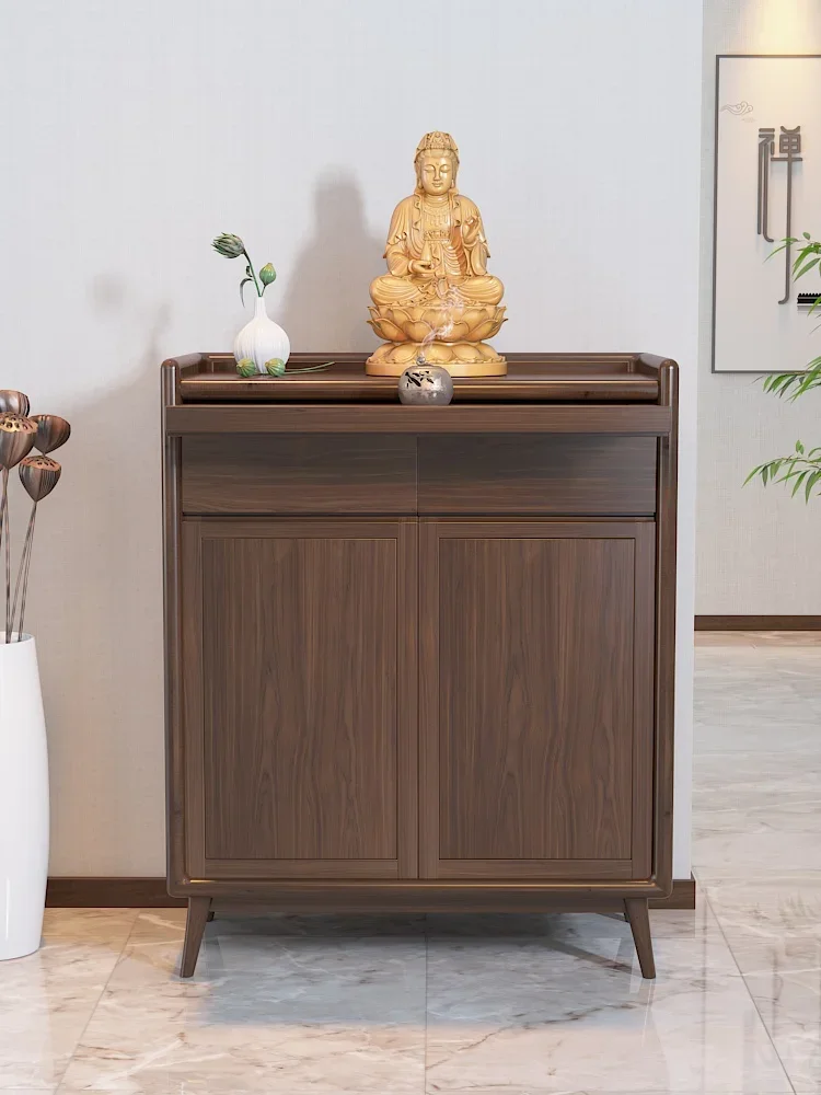 Home Modern Style New Chinese Buddha Table Altar Incense Burner Table Prayer Altar Table Table Solid Wood Buddha Table
