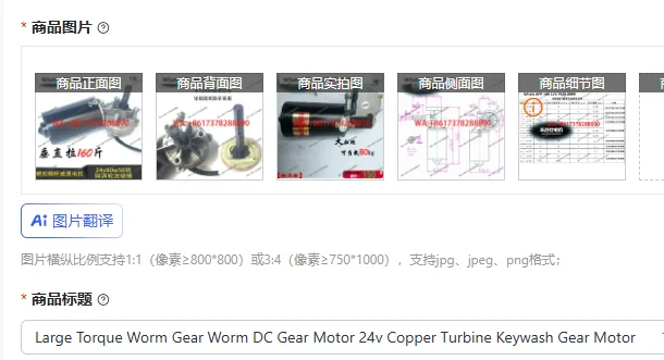 

Высокомоментный червячный мотор-редуктор постоянного тока 24В с медной турбиной и редуктором Keywash