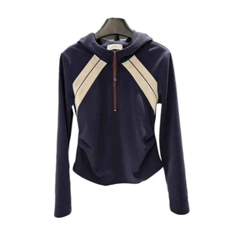 سترة نسائية بغطاء للرأس مقاس كبير لربيع 2025 سترة نسائية بقلنسوة ملونة كاجوال مريحة ملابس خروج