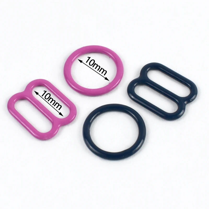 

20-100Pcs Meetee 8 Shape Bra Buckles 10mm O Ring Metal Adjuster Sliders Webbing Strap Carabiners and Hooks Bikini Closure Clasp
