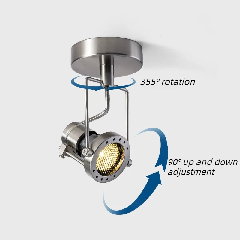 Metal LED Spotlight Small Minimalist Adjustable Spotlights Coffee House Clothing Store Ceiling Lamp Commercial Use Lighting
