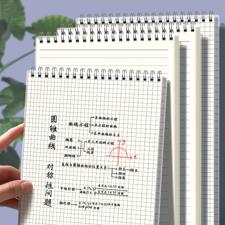 80Sheets Spiral Notebook Coil Notebook Grid Notebook Drawing Notepad Sketchbook School Supplies Student Stationery Gifts