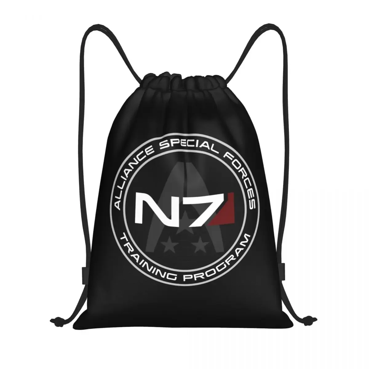 Custom Alliance Mass Effect N7 Trekkoord Rugzak Tassen Mannen Vrouwen Lichtgewicht Video Game Gym Sportzakken Voor Yoga