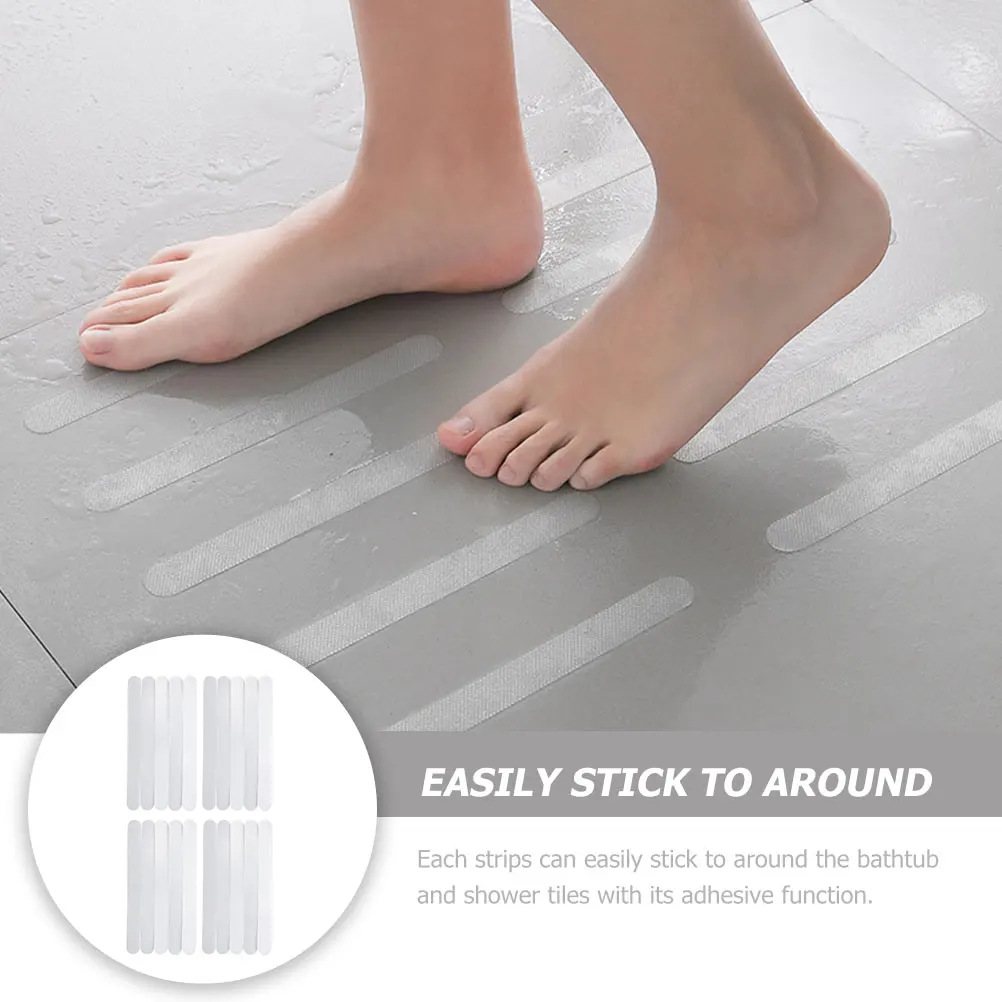 

4 Sets PVC Anti Slip Stickers Bathroom Floor Strips Non slip Tape for Shower Stairs Waterproof Adhesive Pads Home Safety Easy