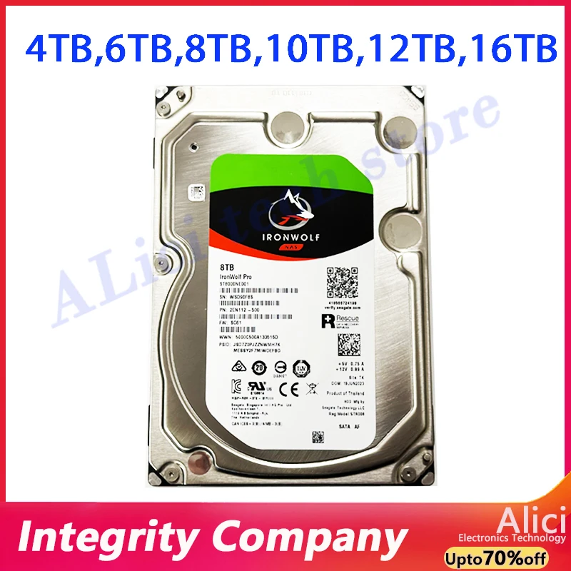 For New 18tb 16tb 14tb 10tb 8tb 6tb 4tb Ironwolf 3.5'' Sata3 Nas Hard Drive 6gb/s 7200rpm New