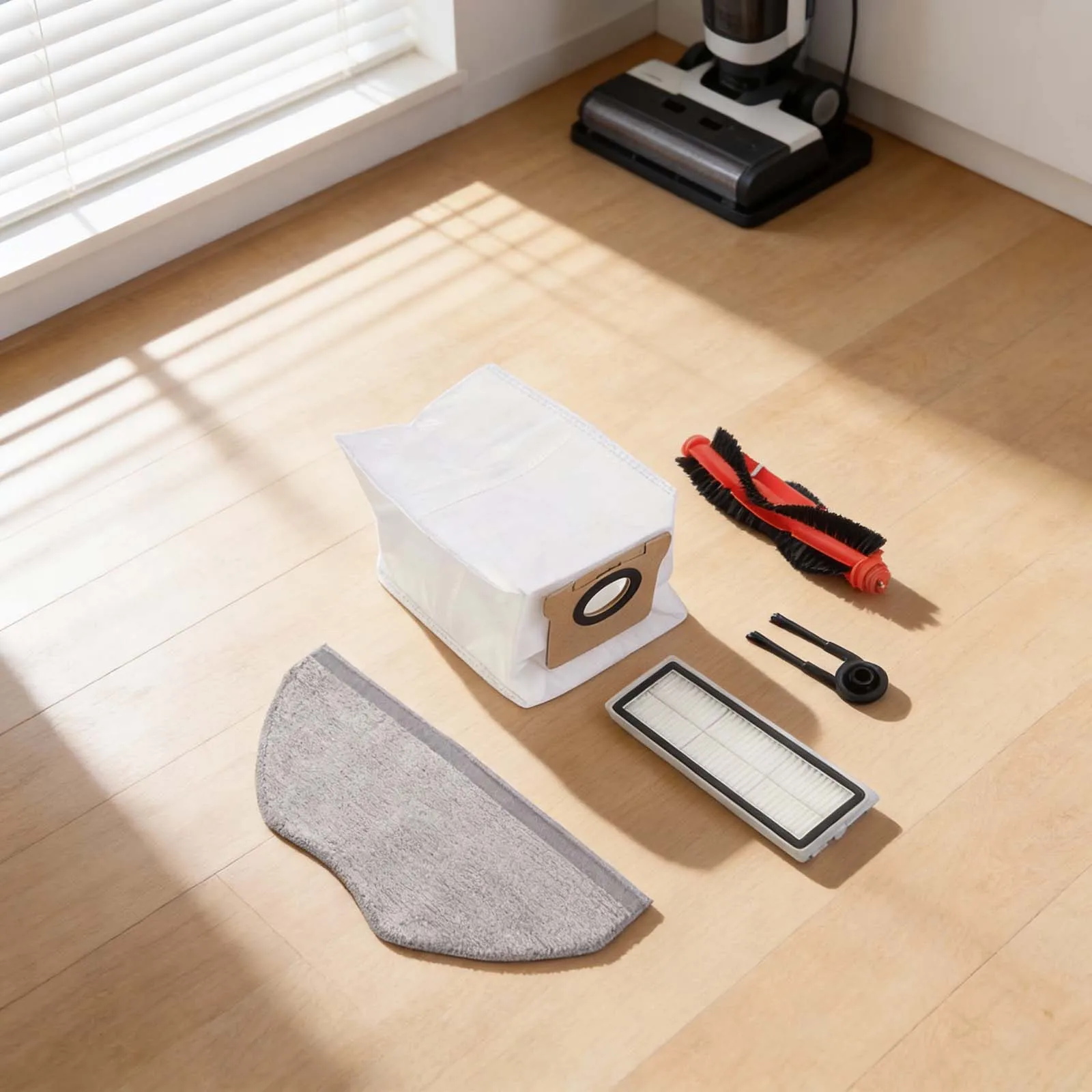 Accessory Bundle for Xiaomi Robot Vacuum H40 OV51 Includes Roller Brush Side Brushes HEPA Filters Mop Pads Bags and Brush Tool