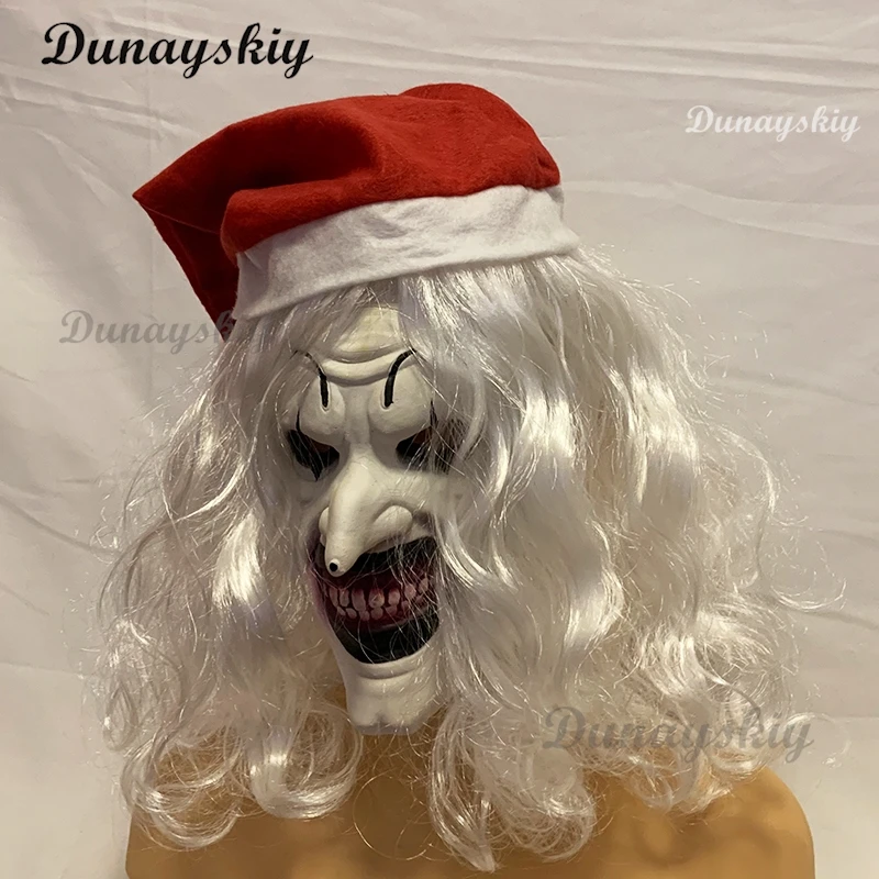 Terrifier3 Art The Clown Máscara de cosplay Película Terrifier 2 Arte El payaso Máscaras de cosplay Máscara de carnaval de Halloween Accesorios para hombres y mujeres