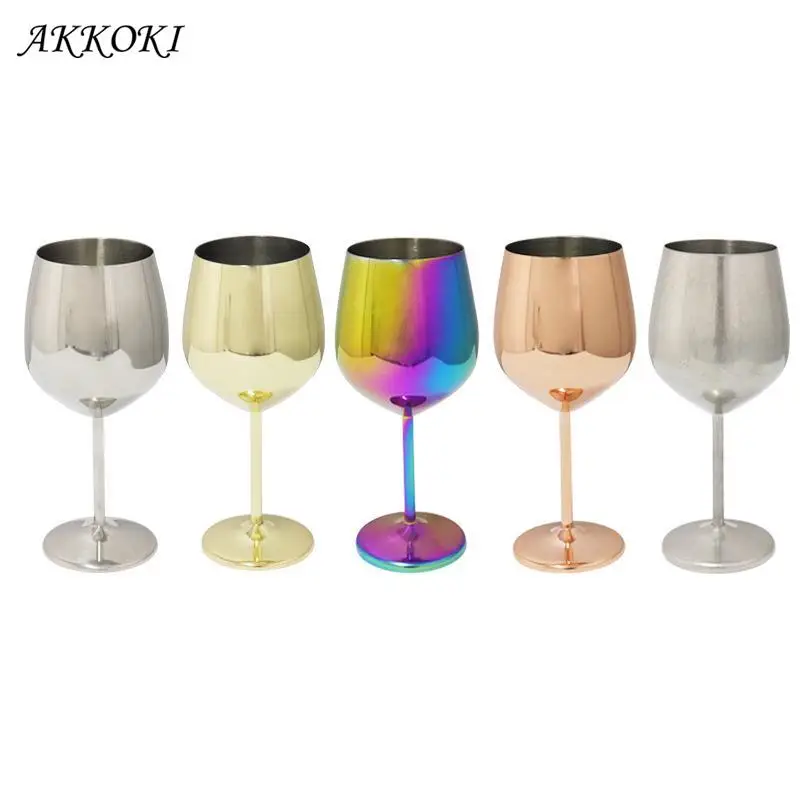 Stainless Steel Red Wine Goblets Champagne Cocktail Drinking Cup Charms Juice Drink Wine Glasses Party Barware Supplies