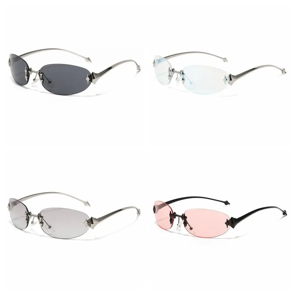 Y2K Style Frameless Sunglasses Trend UV Protection Decorative Sun Glasses Vintage Light Weight Punk Eyeglasses Unisex view 6