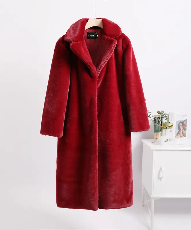 High Quality Winter Fur Coat for Women Luxury Fuax Rabbit Fur Jacket Plus Size 5XL Thick Warm Loose Long Plush Overcoat - Image 11