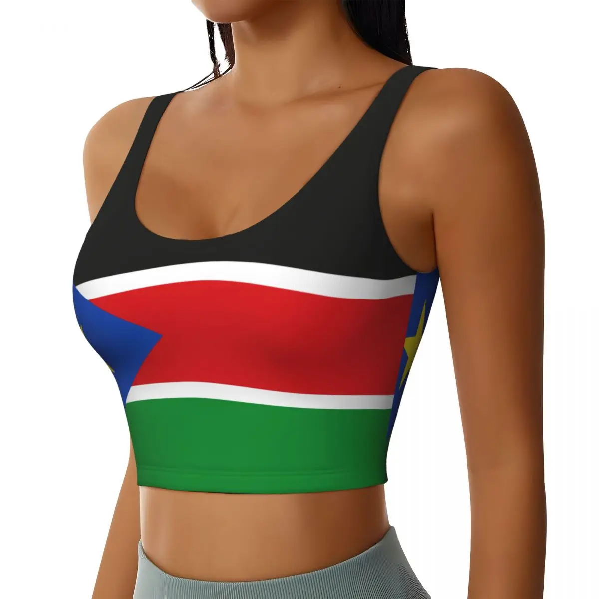 Women Sexy Sports Vest South Sudan Flag Female Streetwear Sport Lingerie Tee Crop Top