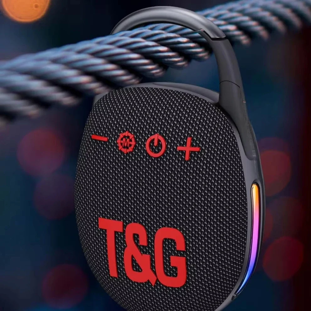 TG-447 원래 미니 휴대용 무선 블루투스 스피커 다채로운 빛 패브릭베이스 야외 서브 우퍼 전화 PC Caixa De Som