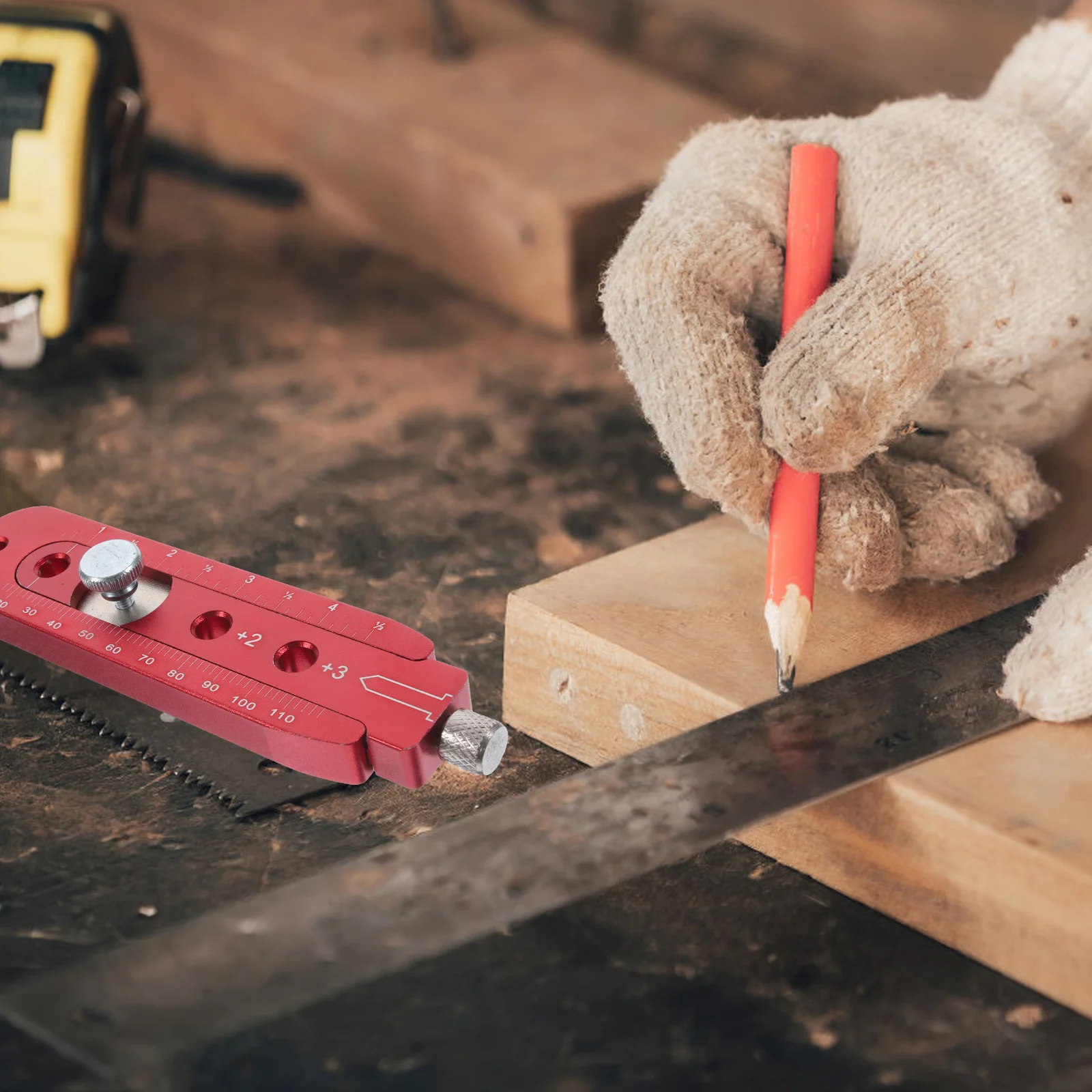 أداة رسم بوصلة النجارة قابلة للتعديل مع قلم رصاص لتخطيط الدائرة وسم مسطرة نجار الخطاط #1