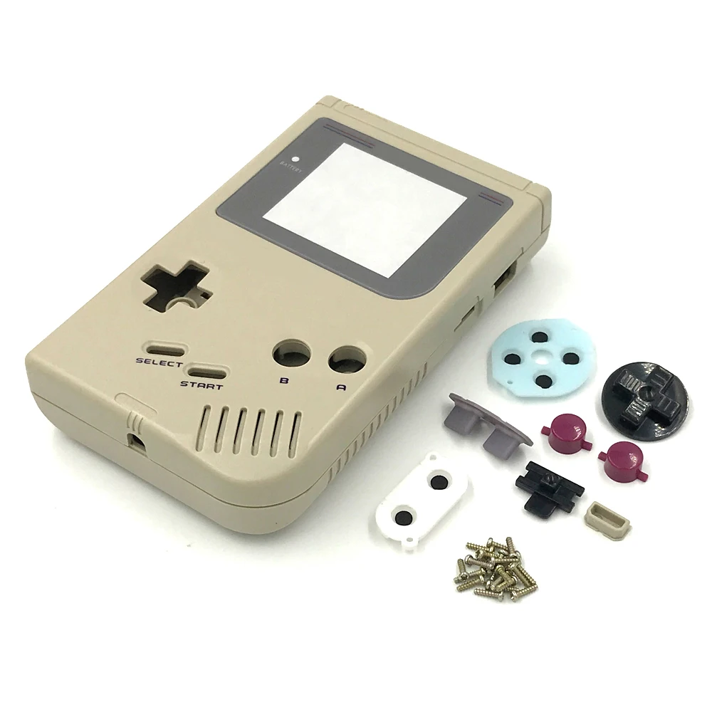 Komplettes Gehäuse für GameBoy Classic GB DMG Konsole mit Knopfschrauben, Gummipads und Ersatzteilen