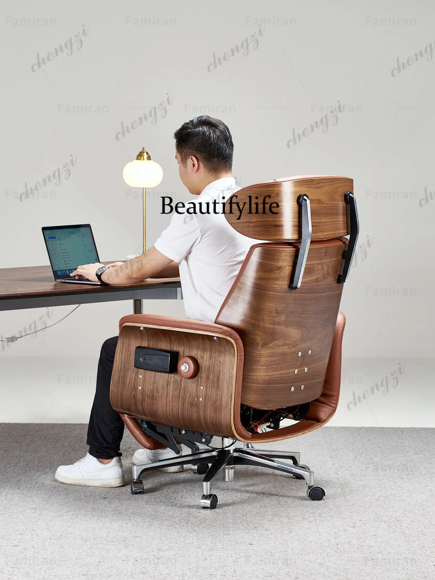NQ52 Electric high-end leather recliner lunch break office sedentary home computer chair comfortable reclining boss chair