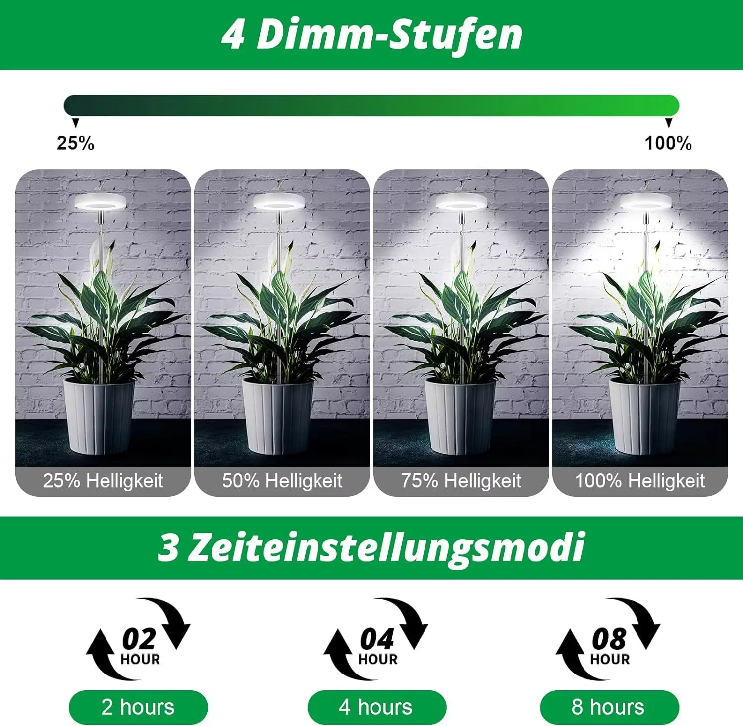 4‑Speed Dimming Full‑Spectrum Floor Grow Light Telescopic LED Lamp for Indoor Succulents Flowers