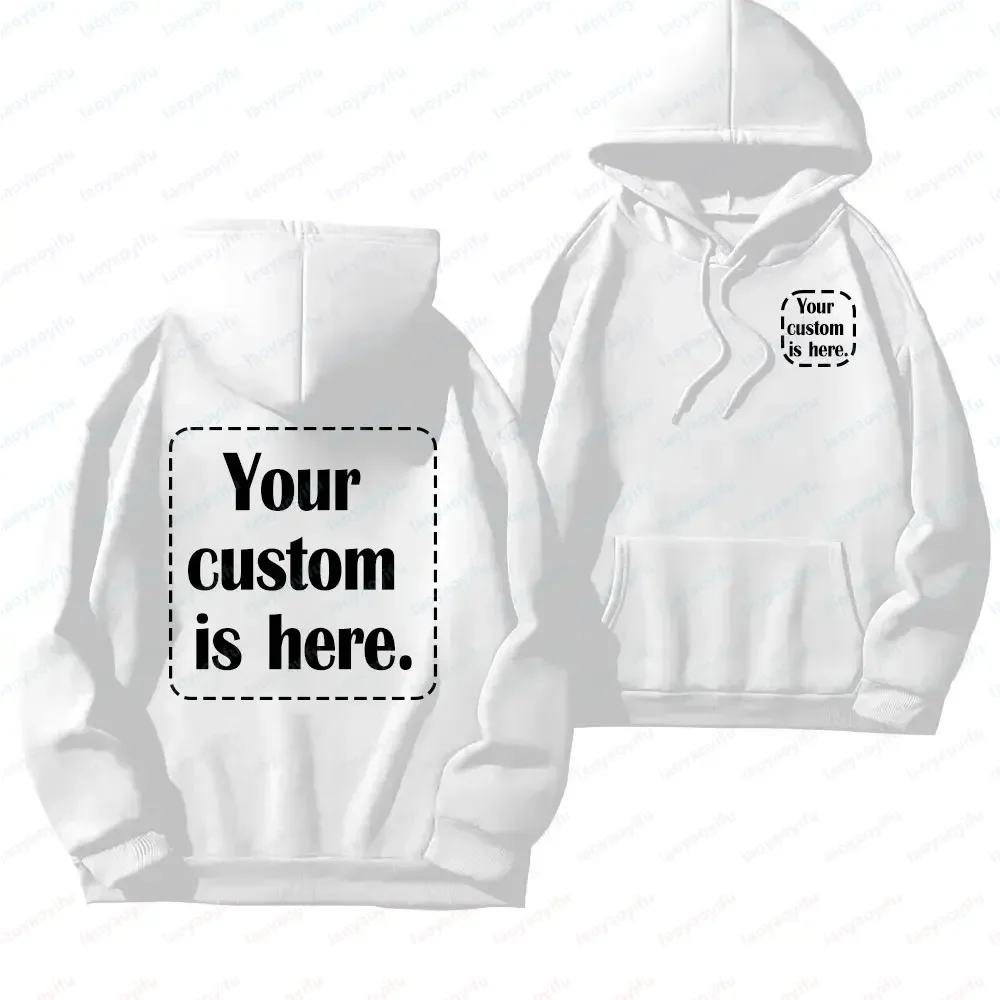 2026 Men Women Casual Custom Printed Text DIY Hoodie Customized Personalized Hoody Custom Hoodies Text Sweatshirt Men Clothing