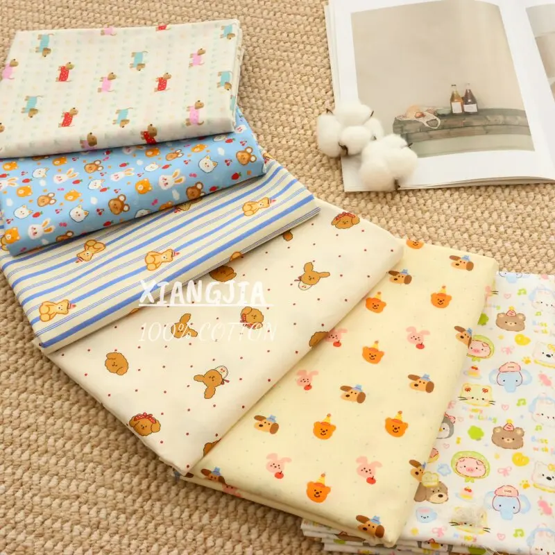 Tecido de algodão popeline com estampa de cachorrinho, 40 unidades, para artesanato, bolsas, roupas, quilting, telas para costura por metros