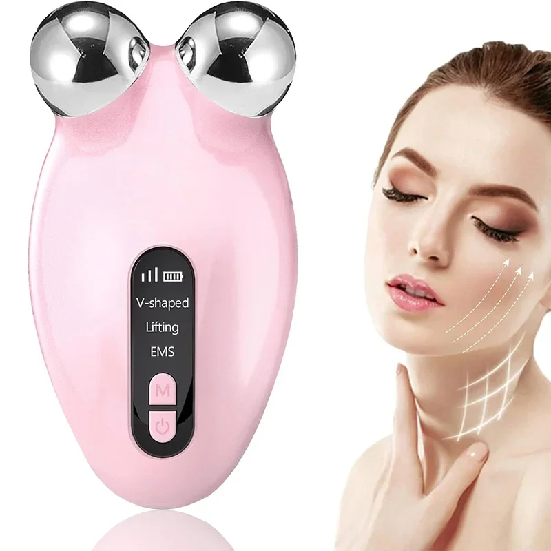 Ems massageador facial rolo facial v forma elevador anti rugas massageador queixo acima máquina de levantamento facial ferramenta de cuidados com a pele dispositivo de beleza