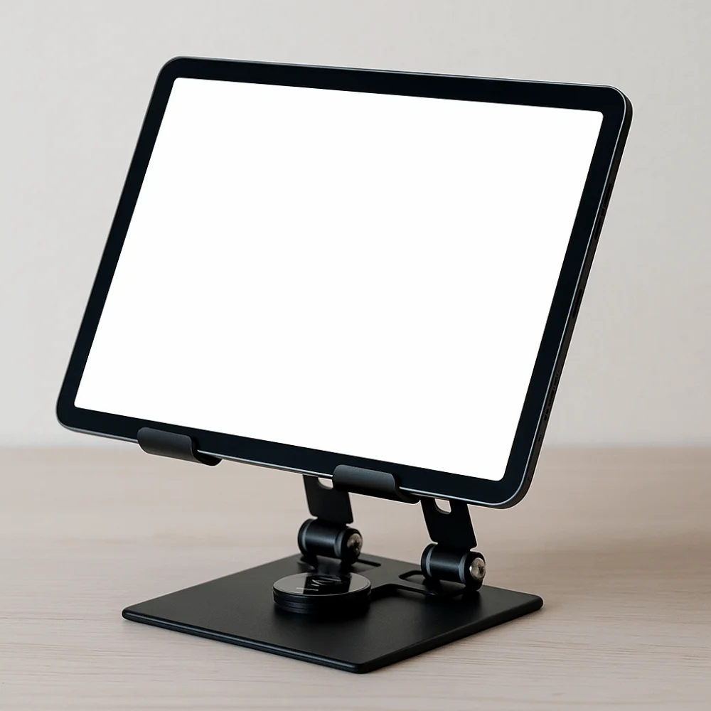 

Портативный 360° ° Вращающаяся подставка для планшета, регулируемый держатель для планшета с рассеиванием тепла, противоскользящий металлический кронштейн для планшета, телефона, настольный держатель