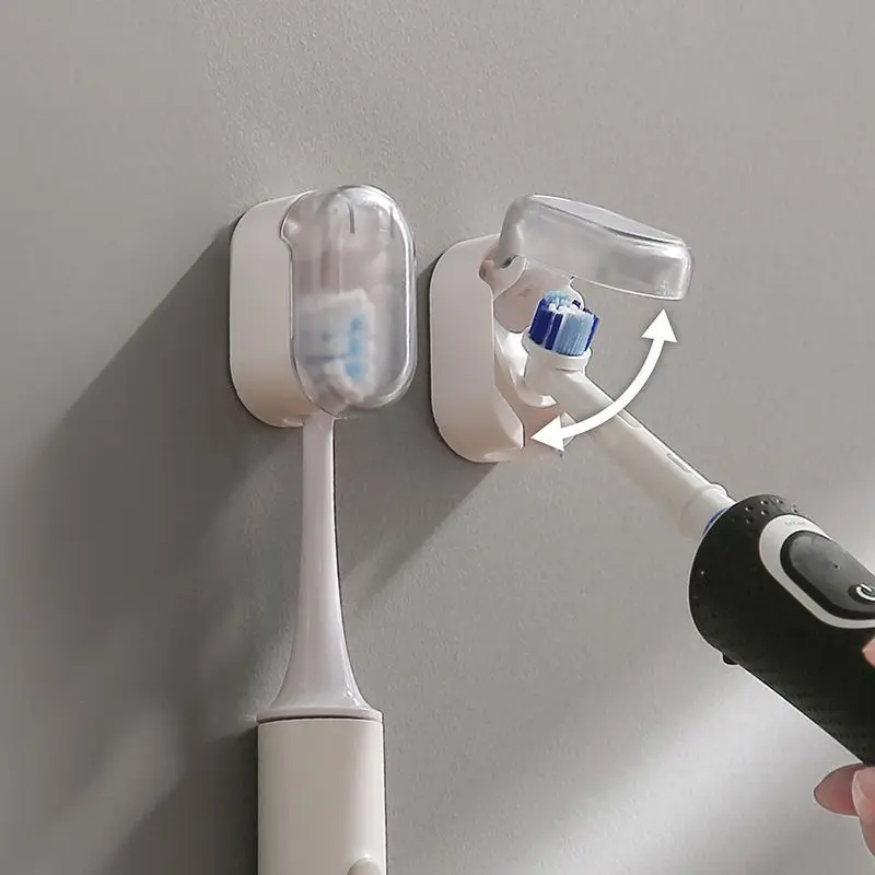 Soporte para cepillos de dientes sin polvo, innovador, esencial para el hogar, soporte para cepillos de dientes a prueba de polvo, diseño elegante, montado en la pared