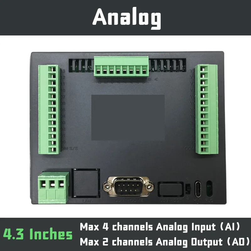 Imagem -03 - Hmi Plc-controlador Integrado Analógico Saída de Transistor 4ai 2ao 010v 020ma dc 24v Digital i O12di 12do 4.3 em 1