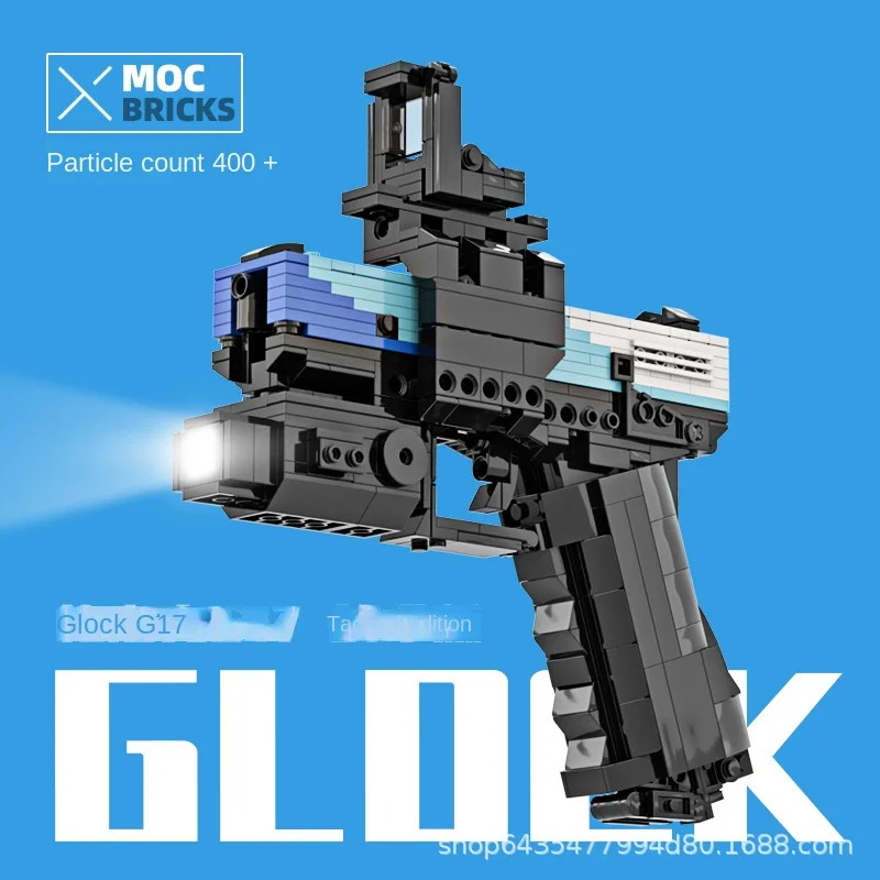 

MOC CSGO Military Series Single Sight Shot G18 Gun G17 Gloch Pistol Building Blocks Set DIY Bricks Toys For Boys Christmas Gift