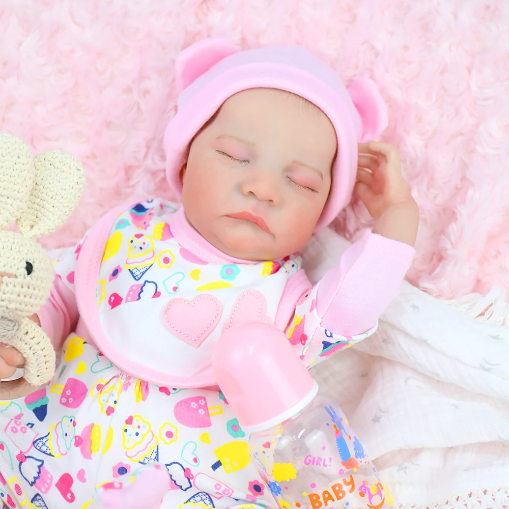 18inch Realistic Reborn Sleeping Baby Dolls Girl Levi Full Body Silicone Vinyl  Already Painted Finished Doll Christmas Toy Gift