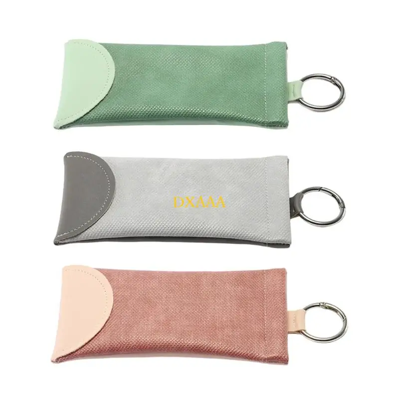 

DXAA Texture PU Leather Eyeglasses Travel Case with Hanging Clip For Secure Carrying And Storage Travel Friendly Organizers