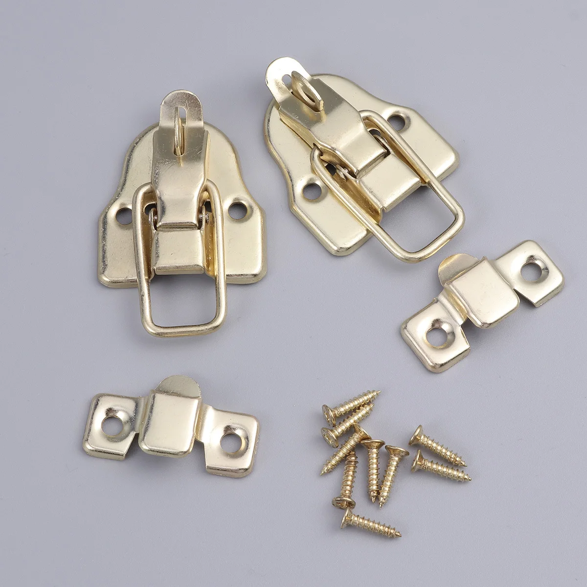 

2Pcs Jewelry Box Latches Iron Durable Finish Locks for Wooden Gift Box Vintage Toolbox Drawer Cabinet Alloy Latch