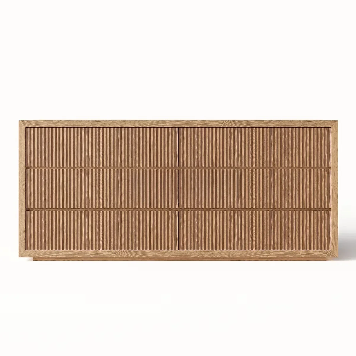 Modern Groove 6 Drawer High Dresser, Living Room Beauty Salon Multifunctional, Luxury Solid Wood Furniture Home Bedroom