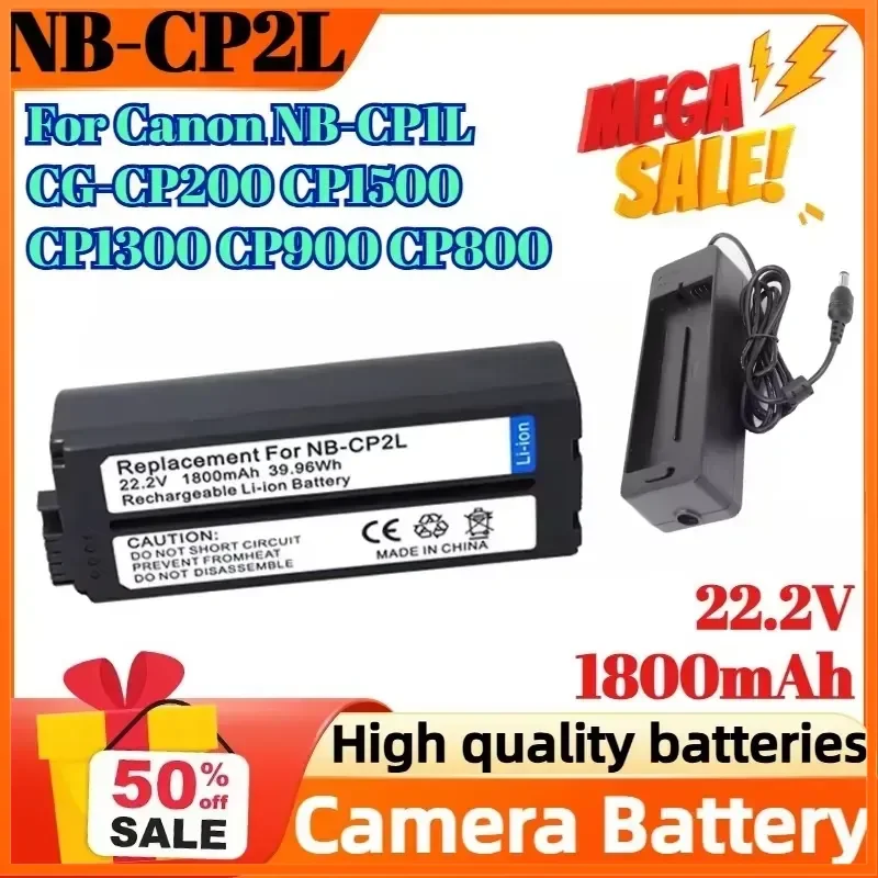 NB-CP2LH NB-CP2L 22.2V 1800mAh 39.96Wh Camera Battery Rechargeable for Canon NB-CP1L CG-CP200 CP1500 CP1300 CP900 CP800