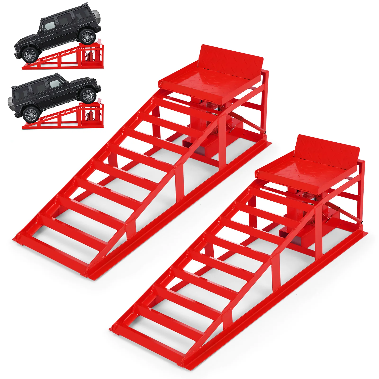 5-Ton Heavy-Duty Hydraulic Car Ramps (2-Pack) – Adjustable 11.6