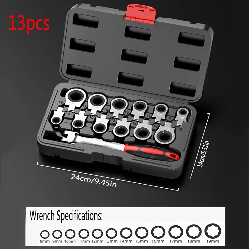 8-in-1-13-in-1-interchangeable-head-ratchet-wrench-set-flexible-head-chrome-vanadium-steel