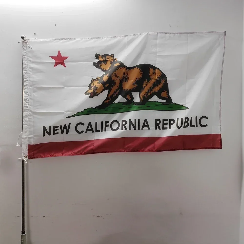 Bandeira ncr nova república da califórnia, 150x90cm, faixa de poliéster para caverna de jogadores, adereço de cosplay e arte de parede pós-apocalíptica