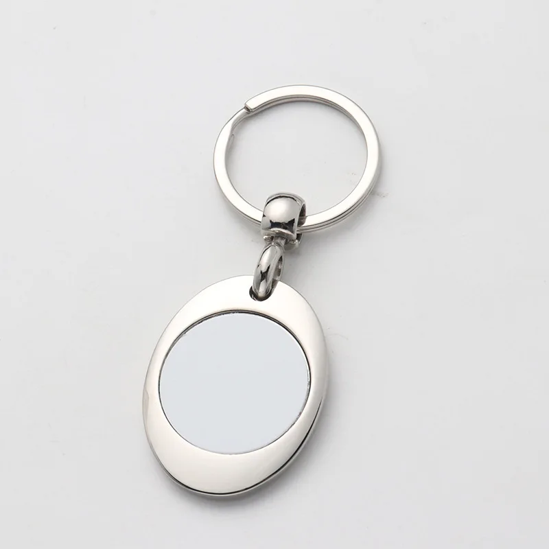 Universal Shopping Trolley Cart Token Keychain Sublimation Blank Key Token Keyring Charm Metal Pendant For Heat Transfer Print