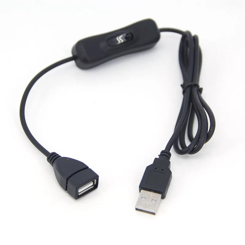 USB 2.0 A Male to A Female Cable with 304 Switch button ON OFF data power charging Extension Extender wire cord