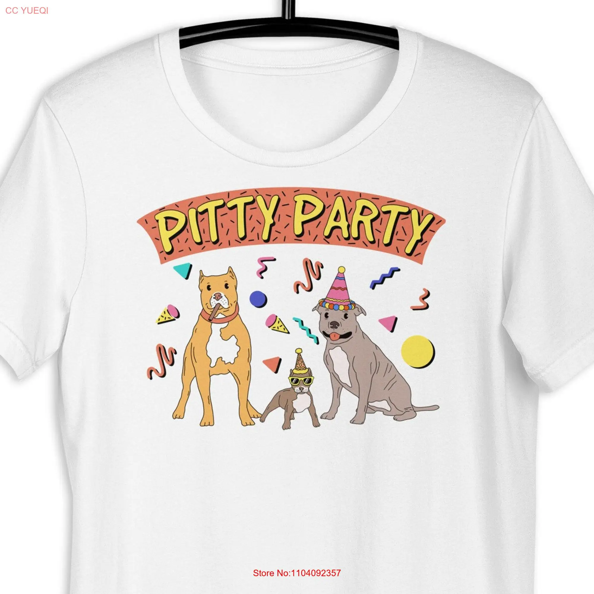 Pitty Party T Shirt Pitbull Dog Lover Owner Mom Lovers Funny Dad long or short sleeves