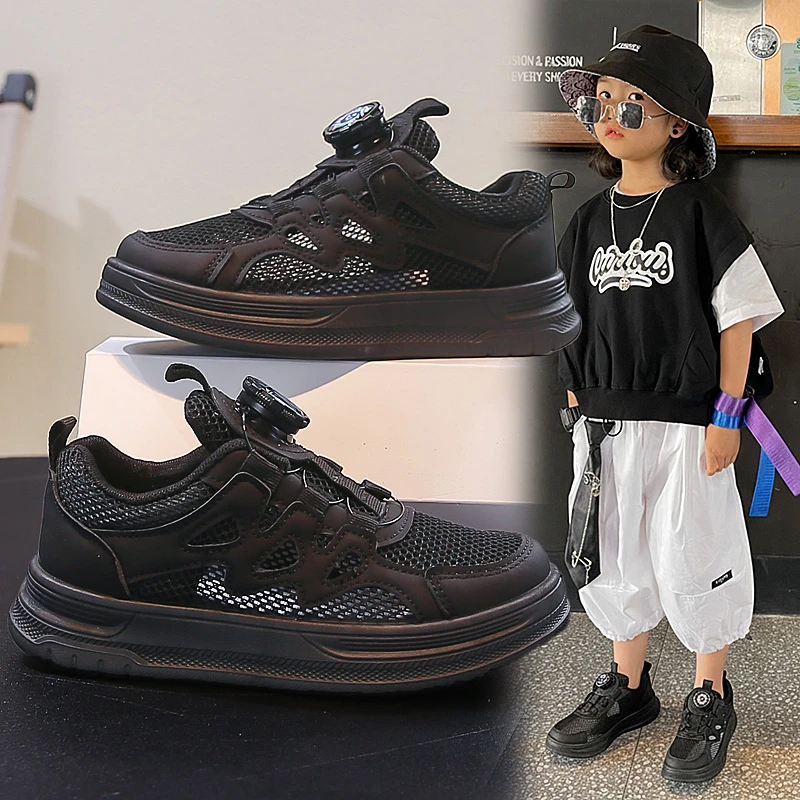 

Simple Solid Color Kid Walking Shoes Comfort Inner Pad Easy On Off Daily Outside Play Footwear