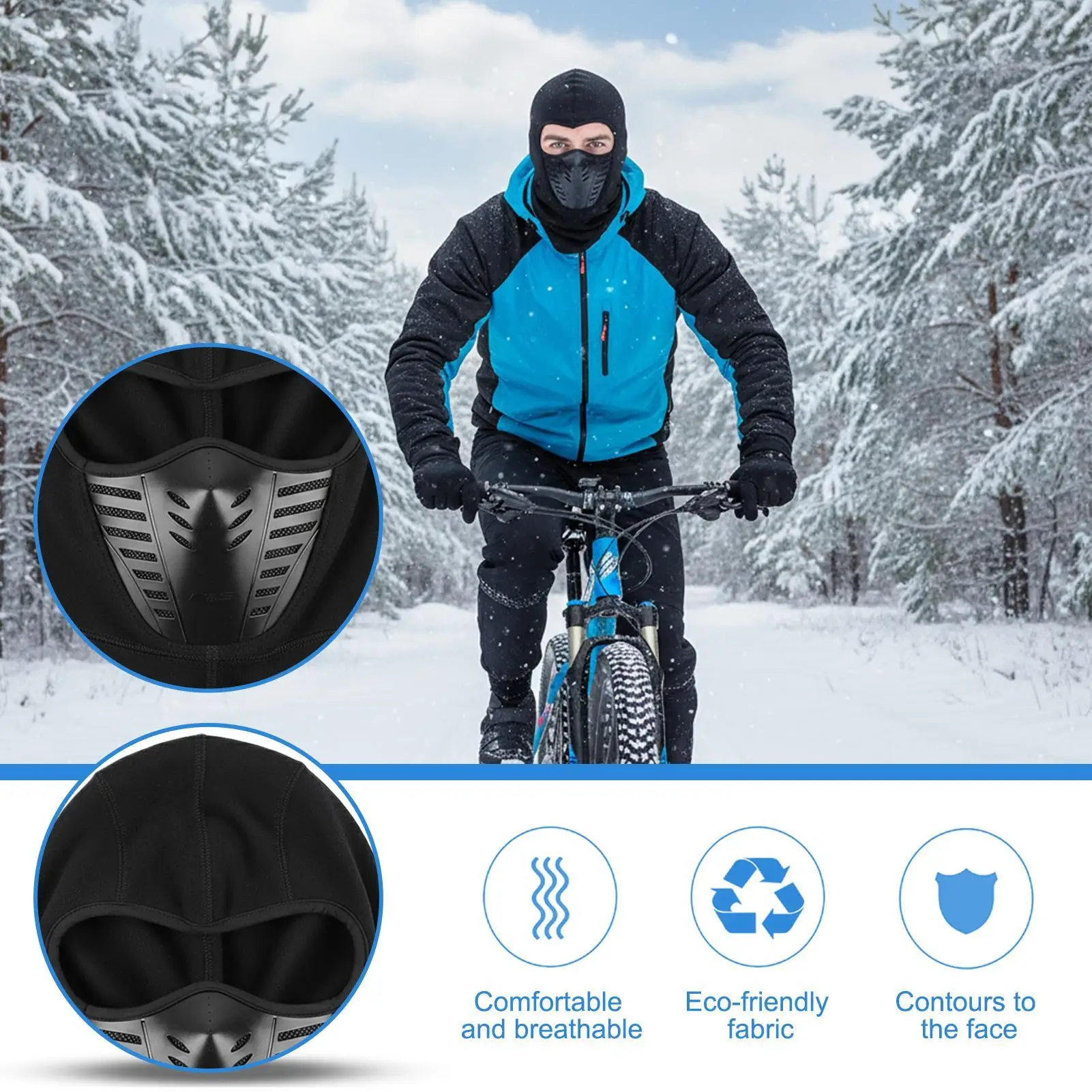 

Winter Face Covering Thick Warm Breathable Cold Weather Headwear Motorcycle Winter Face Warmer For Fishing Cycling