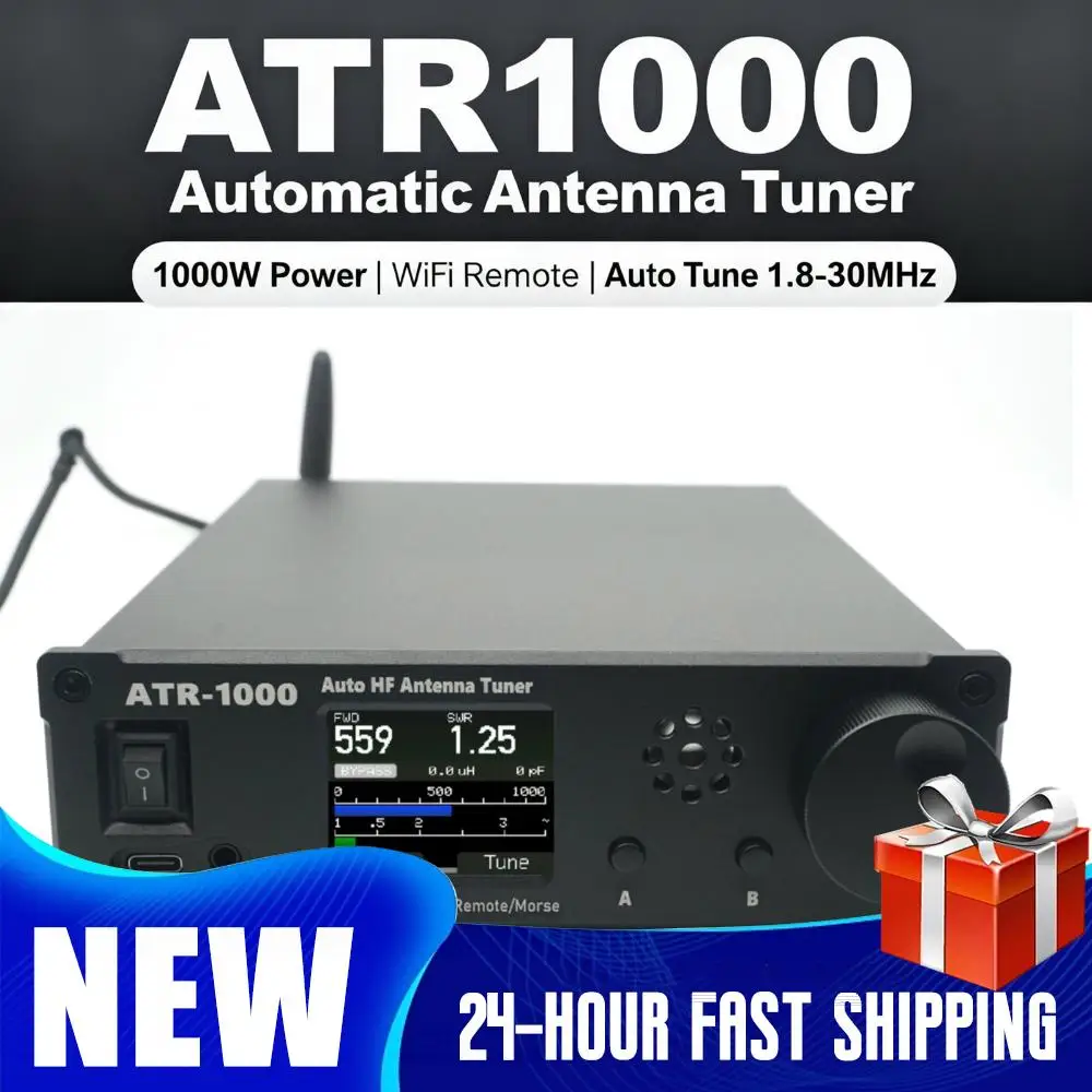 

AMNVOLT ATR1000 1000W 1.8-30MHz Full Waveband Radio Receiver Lightweight Mini Radio Equipment Antenna Auto Tuner For YAESU ICOM