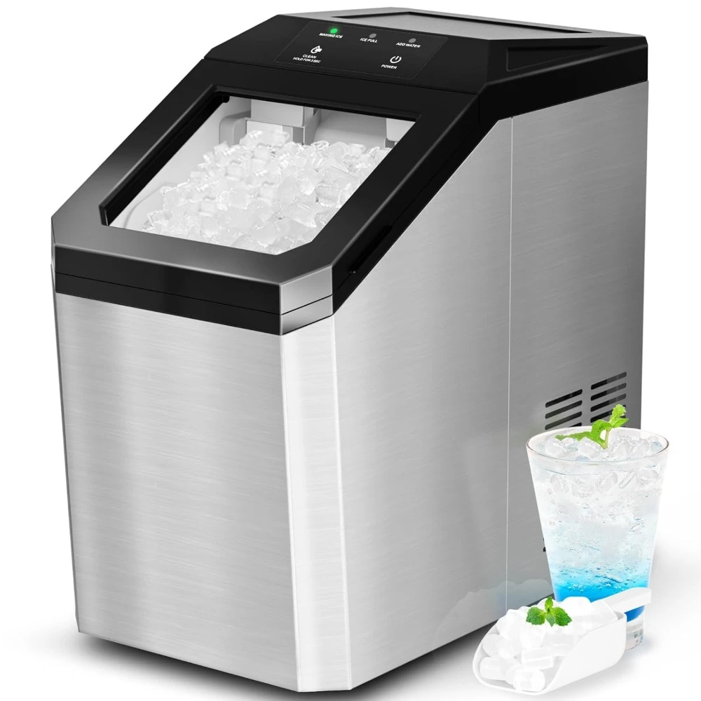 

Ice Maker with Large Capacity Chewable, 55lbs/Day, Rapid Ices Release in 5 Mins, Self-Cleaning Countertop Ice Maker