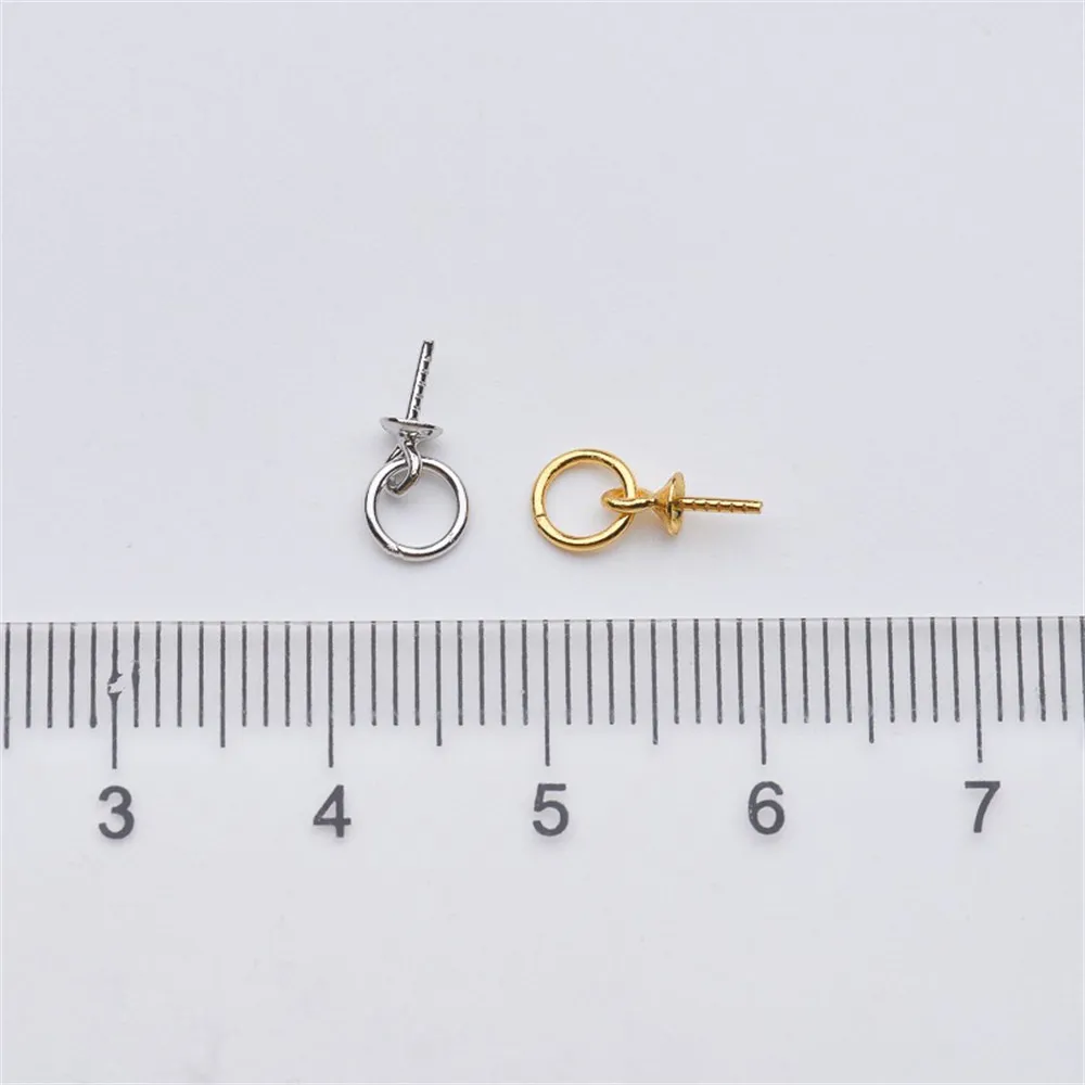 DIY Pearl Accessories S925 Sterling Silver Empty Pendant 3M Disc Pendant Accessories Women's Small Hanging Head Pendant Pendant