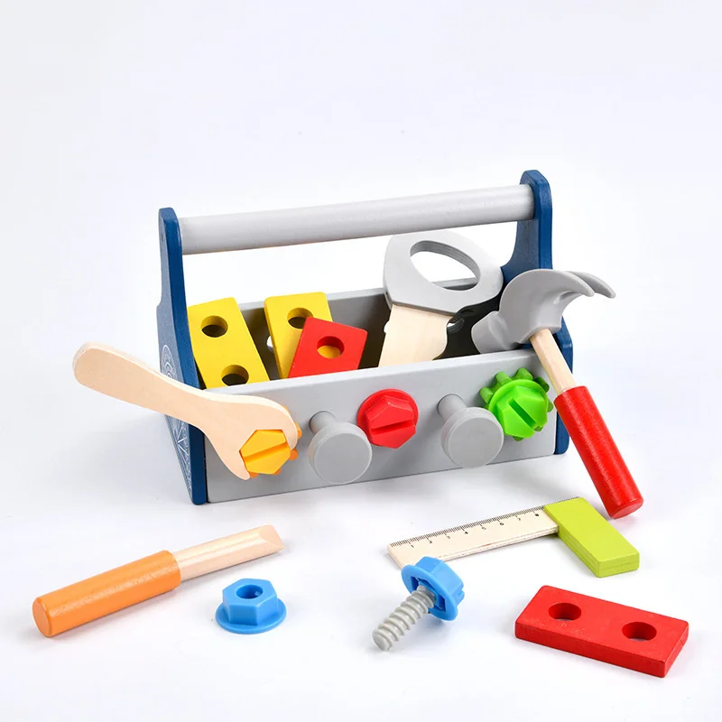 DisTrapKg-Jouets à vis pour enfants, bricolage en bois, outils de simulation portables, 03 cadeaux pour enfants